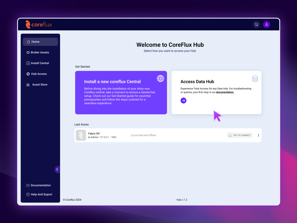 Getting Started Coreflux Hub